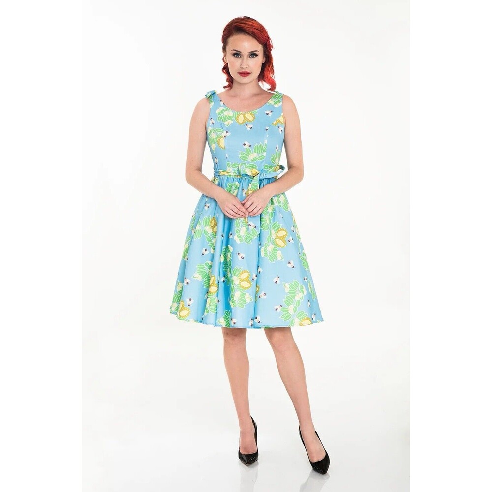 Sweven For Miss Lulo “Bri” Dress Honey Bees Prickly Pear Print Retro Swing NWT S